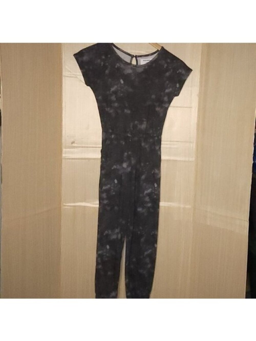Old Navy Girl's Grey Marbled Sweatshirt Jumpsuit 10-12